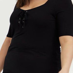 Torrid Super soft lace-up tee 1X